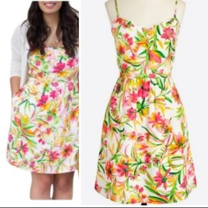 J. Crew Spaghetti Straps Dress Floral White Size 4
